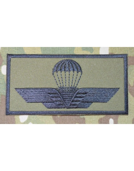 Italiensk Faldskærmsvinge - Oliven/sort, Iron-on