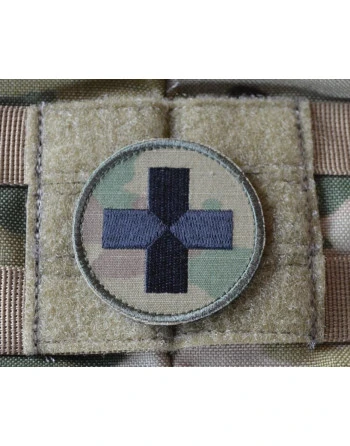 Red Cross, round - MultiCam on velcro