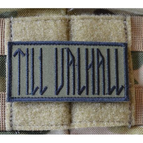 MLV - TILL VALHALL Patch, Swedish, Black/Olive 4 x 8cm