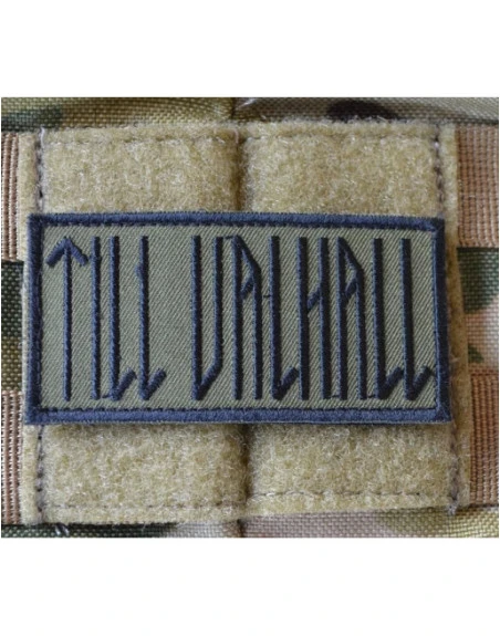 MLV - TILL VALHALL Patch, Swedish, Black/Olive 4 x 8cm