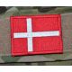 Dannebrog, big with velcro, Red/white