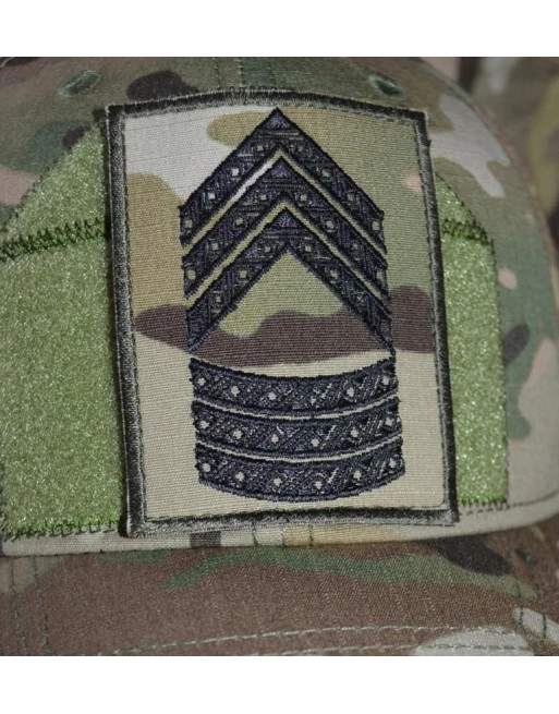 Feltgradstegn Seniorsergent, Sort/MultiCam på Velcro