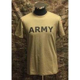 MLV - T-shirt med ARMY og Dannebrog, MTS-Khaki - OUTLET
