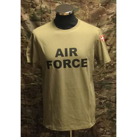 MLV - T-shirt med AIRFORCE og Dannebrog, MTS-Khaki