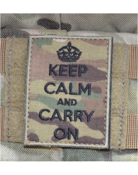KEEP CALM and CARRY ON Patch - MultiCam med velcro