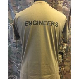 LANCER - T-shirt, MTS-khaki - med ENGINEERS tryk