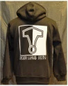 Major League Viking - Hoodie with Thors Hammer, Black/white