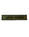 4 stk. Navnemærke, Velcro, sort tekst på oliven