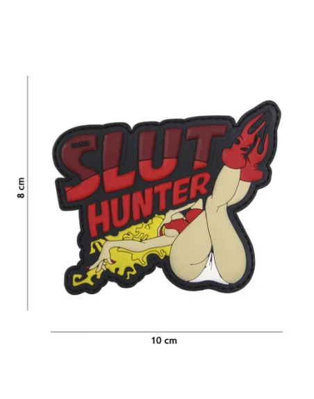 PATCH 3D PVC SLUT HUNTER RED