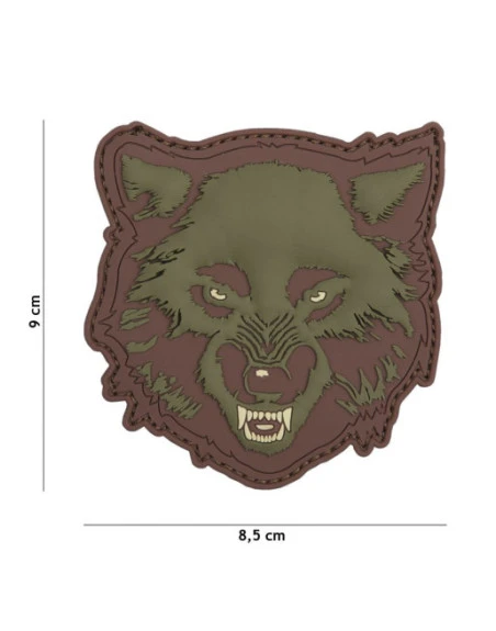 PATCH 3D PVC WOLF GREEN