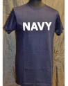 RAVEN - T-shirt, Marineblå med NAVY tryk på bryst