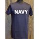 RAVEN - T-shirt, Marineblå med NAVY tryk på bryst