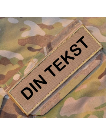 4 STK "DIN TEKST" Ærmemærke på Velcro