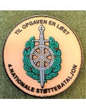 4 Nationale Støttebataljon, Khaki, Rundt PVC mærke på velcro
