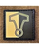 Thors Hammer Patch på velcro, PVC, - Sort/Khaki, 5 x 5 cm