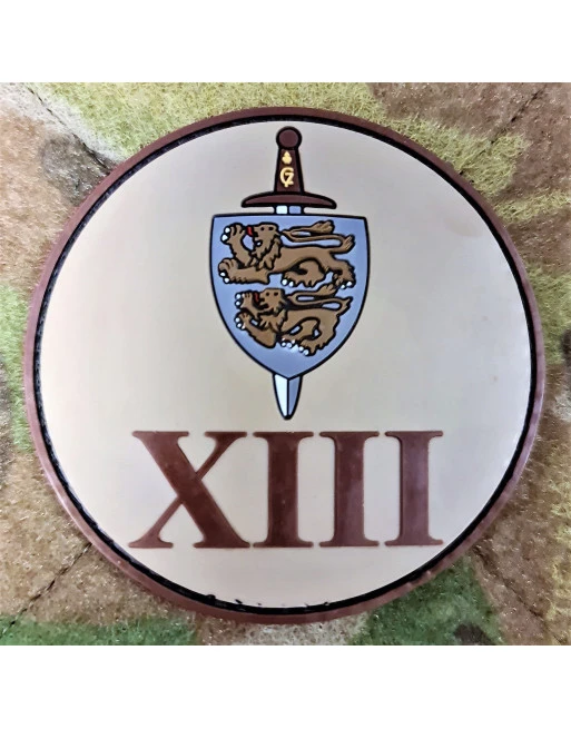 XIII BTN/Slesvigske Fodregiment, Rundt, Felt på velcro XIII BTN/Slesvigske Fodregiment, Rundt, Felt på velcro