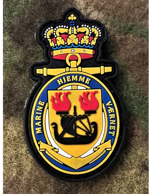 Marinehjemmeværnet, farver, skjold PVC mærke på velcro Marinehjemmeværnet, farver, skjold PVC mærke på velcro