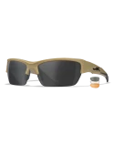 Wiley X - VALOR 2.5, Clear/Grey/Light Rust Matte Tan Frame