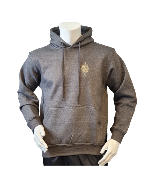 Lancer - Hoodie u/zip, Mørkegrå med SLESVIGSKE FODREGIMENT tryk på ryg Lancer - Hoodie u/zip, Mørkegrå med SLESVIGSKE FODREGIMENT tryk på ryg