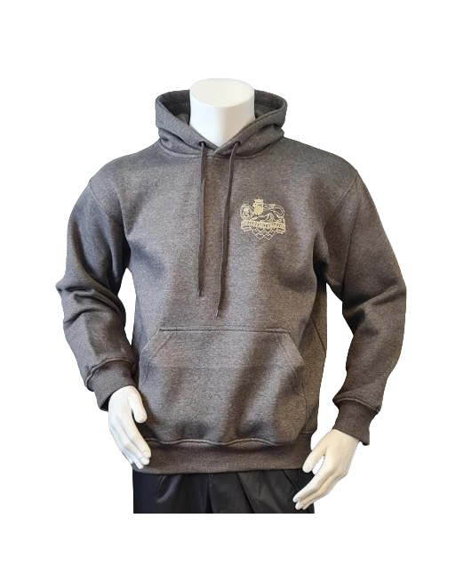 Lancer - Hoodie u/zip, Mørkegrå med JYDSKE DRAGONREGIMENT tryk på ryg Lancer - Hoodie u/zip, Mørkegrå med JYDSKE DRAGONREGIMENT tryk på ryg