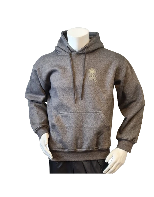 Lancer - Hoodie u/zip, Mørkegrå med EFTERRETNINGSREGIMENTET tryk på ryg Lancer - Hoodie u/zip, Mørkegrå med EFTERRETNINGSREGIMENTET tryk på ryg