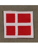 Dannebrog, lille, vævet, sy på, Rød/hvid