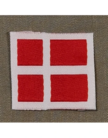 Dannebrog, lille, vævet, sy på, Rød/hvid