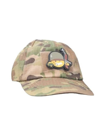 Combat Soldier Smiley, PVC mærke på Velcro