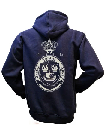 Lancer Hoodie med Marinehjemmeværnet, tryk på ryg, Marineblå