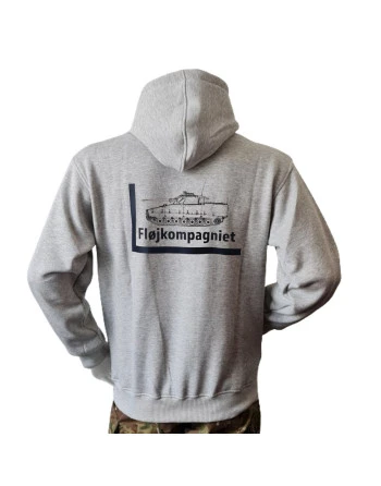 Lancer - Hoodie, med Fløjkompagniet-tryk på ryg, Grå