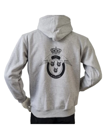 Lancer - Hoodie, grå med FLYVERHJEMMEVÆRNET tryk på ryg