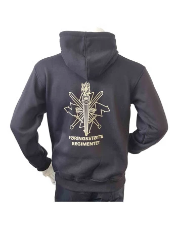 Lancer - Hoodie u/zip, FØRINGSSTØTTEREGIMENTET, Sort