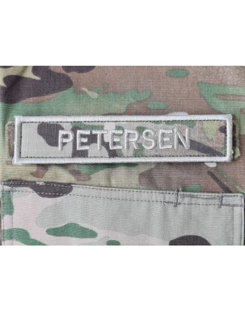 4 stk. Navnemærke, Velcro, Khaki tekst på MultiCam