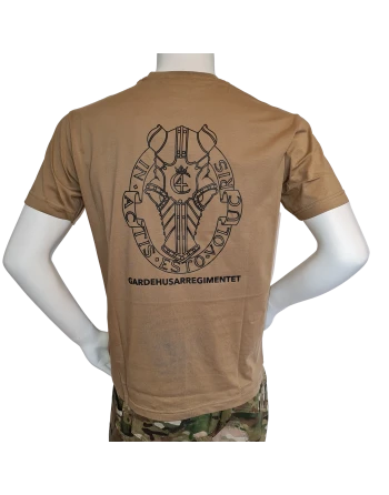 LANCER - T-shirt, MTS-Khaki m. Gardehusarregimentets Regimentsmærke