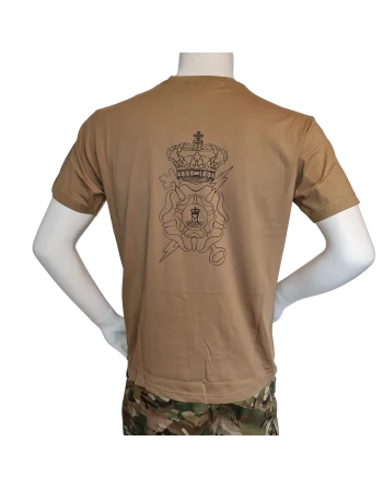 LANCER T-shirt i MTS-Khaki, m. Efterretningsregimentets Regimentsmærke trykt på brystet