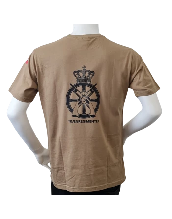 LANCER T-shirt i MTS-Khaki, m. Trænregimentets Regimentsmærke trykt på brystet