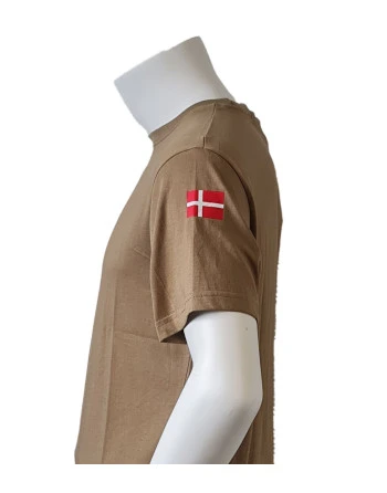 LANCER T-shirt i MTS-Khaki, m. Hærens Sergentskoles enhedsmærke trykt på brystet