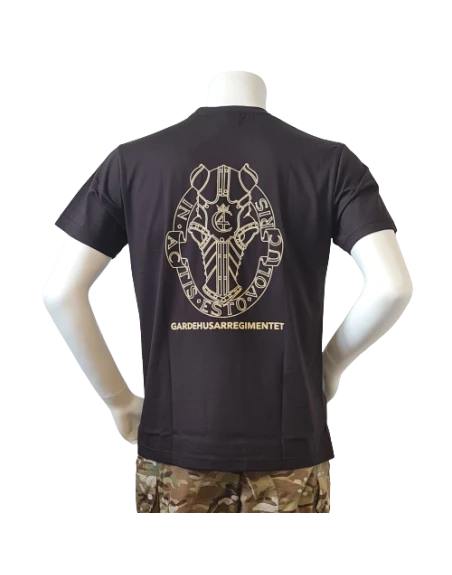 LANCER - T-shirt, Sort m. Gardehusarregimentets Regimentsmærke