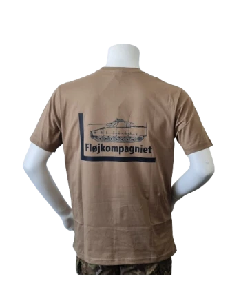 Lancer – T-shirt med Fløjkompagniets Enhedsmærke tryk på bryst, MTS-Khaki