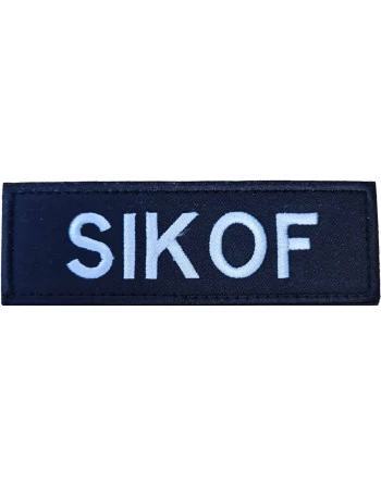 SIKOF ærmemærke, Sort/Hvid på velcro