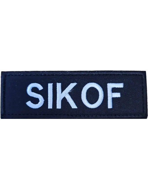 SIKOF ærmemærke, Sort/Hvid på velcro