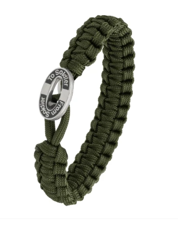 From Soldier To Soldier - Armbånd, Oliven med sort FSTS sølvlås