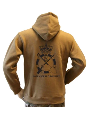 Lancer - Hoodie, MTS-Khaki med INGEINØRREGIMENTET tryk på ryg