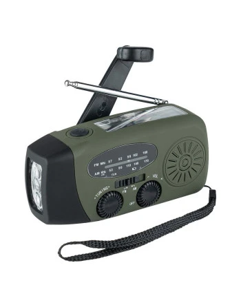 Fosco - Nødradio FM/AM, lygte og Powerbank, Oliven