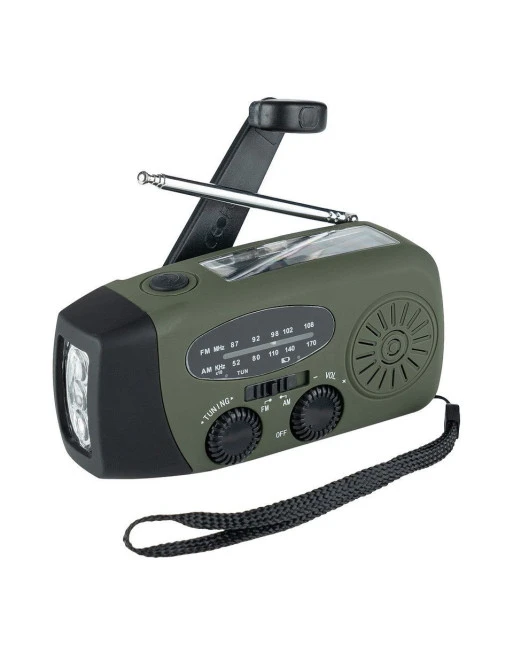 Fosco - Nødradio FM/AM, lygte og Powerbank, Oliven Fosco - Nødradio FM/AM, lygte og Powerbank, Oliven