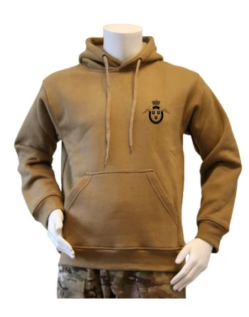 Lancer Hoodie, Coyote med Flyverhjemmeværnet, tryk på ryg