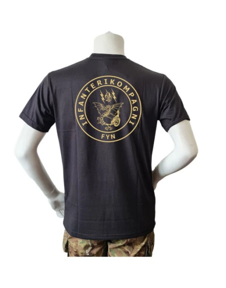 Lancer t-shirt, Sort med Infanterikompagni Fyn tryk på bryst