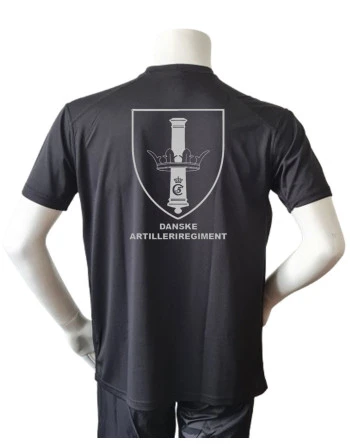 Lancer Løbetrøje med Danske Artilleriregiment - reflekstryk, Sort