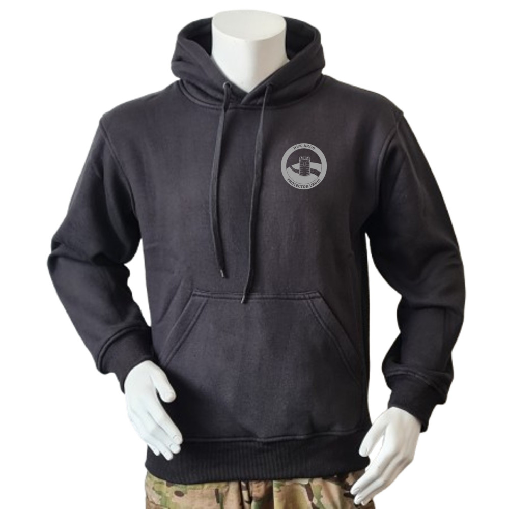 Lancer - Hoodie, sort med HVK AROS, tryk på ryg