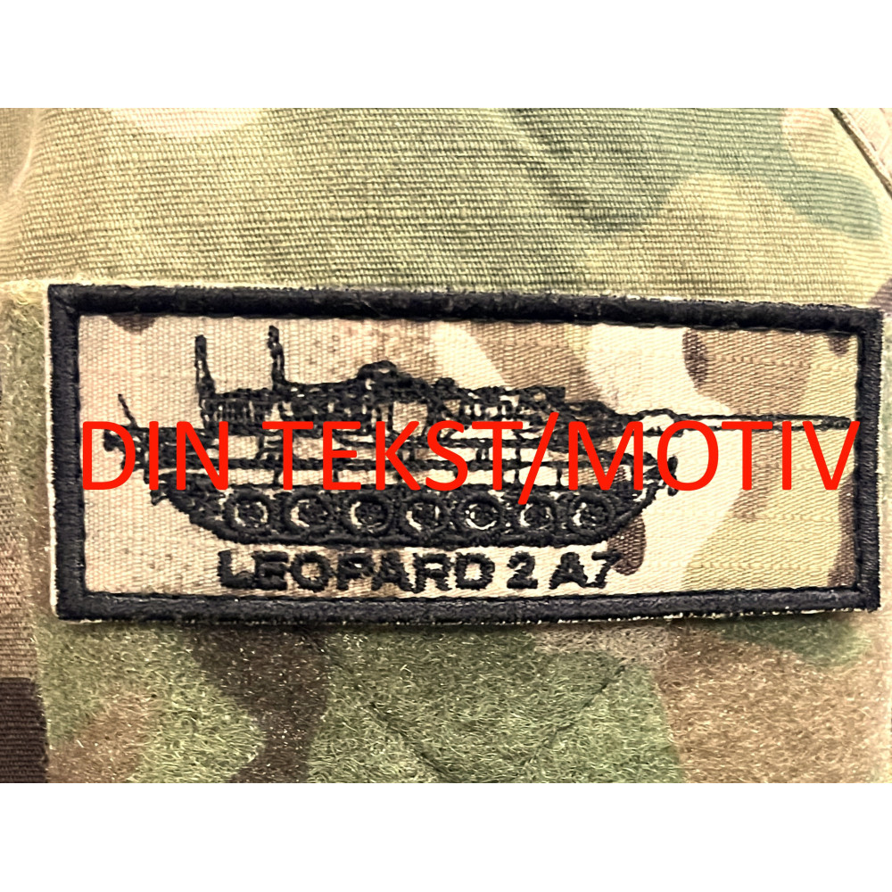 4 STK "DIN TEKST" Ærmemærke, MultiCam på Velcro, 3 x 9 cm